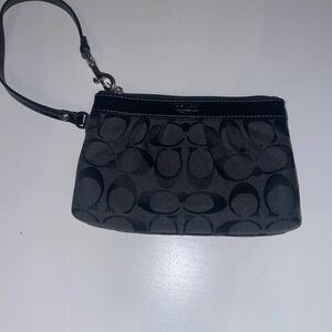 Coach Vintage Black Canvas Wristlet